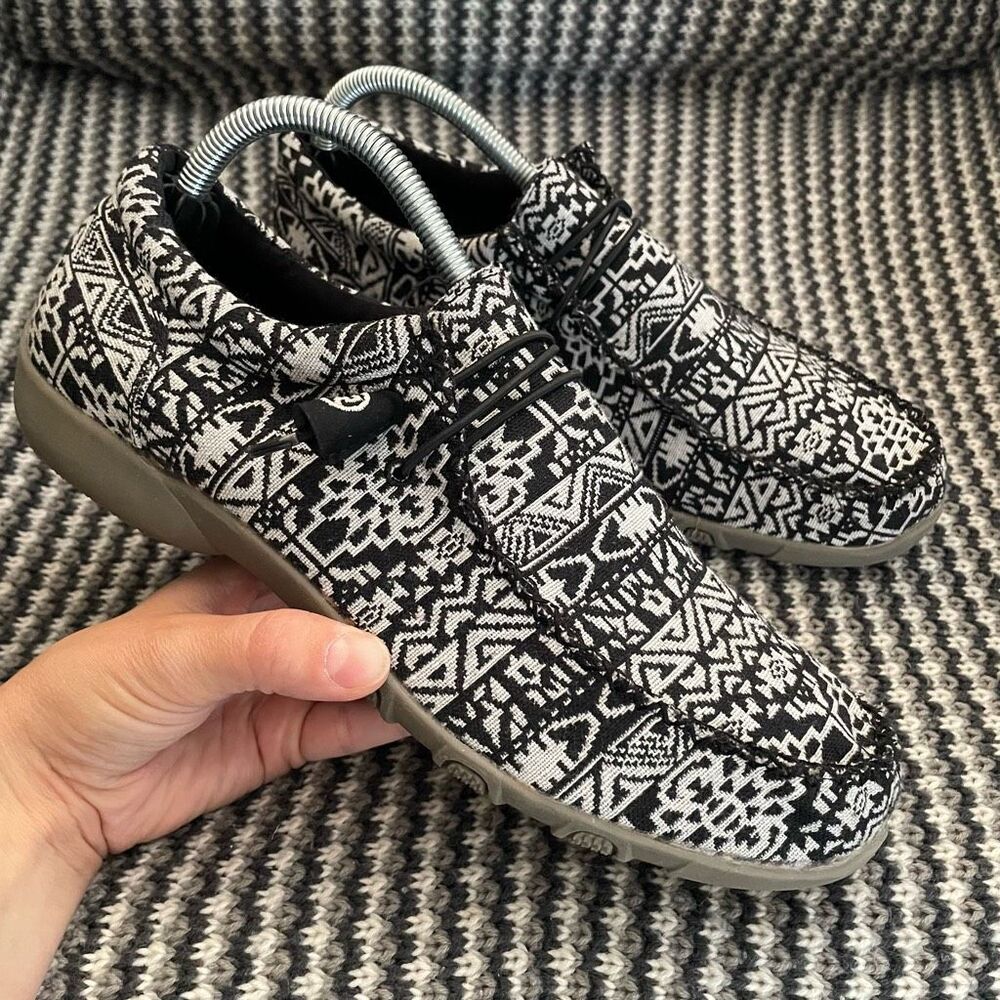 Roper Chillin black/white driving moc loafer women’s shoe size 10